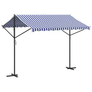 vidaXL Samostojeća tenda plavo-bijela 300 x 300 cm od tkanine i čelika
