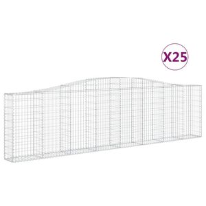 vidaXL Lučne gabionske ko&scaron;are 25kom 400x30x100/120cm pocinčano željezo