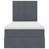 vidaXL Krevet s prostorom za pohranu s LED-om Tamno siva 100 x 200 cm
