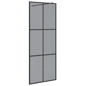 vidaXL Zid za walk-in tu&scaron; Crna 80 x 195 cm Staklo otporno na udarce