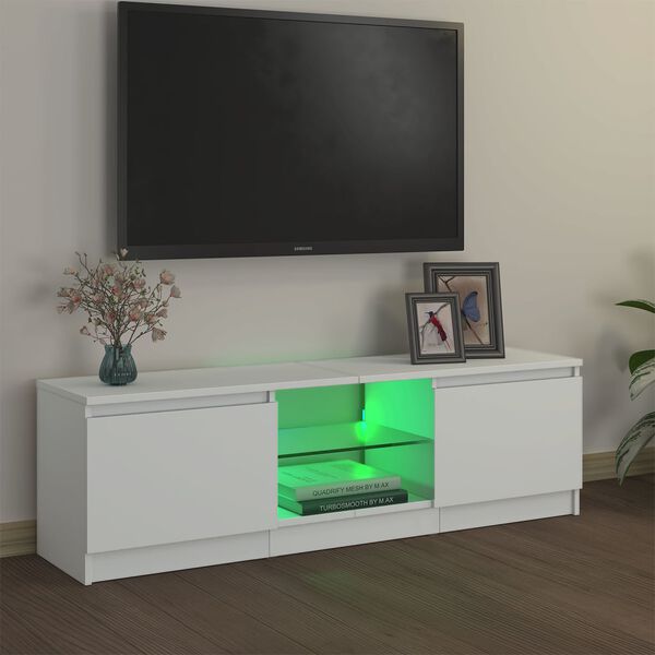 vidaXL TV ormarić s LED svjetlima bijeli 120 x 30 x 36 cm