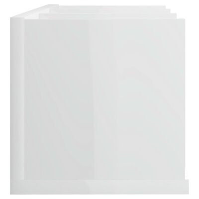 vidaXL Zidna polica za CD-ove sjajna bijela 75 x 18 x 18 cm drvena