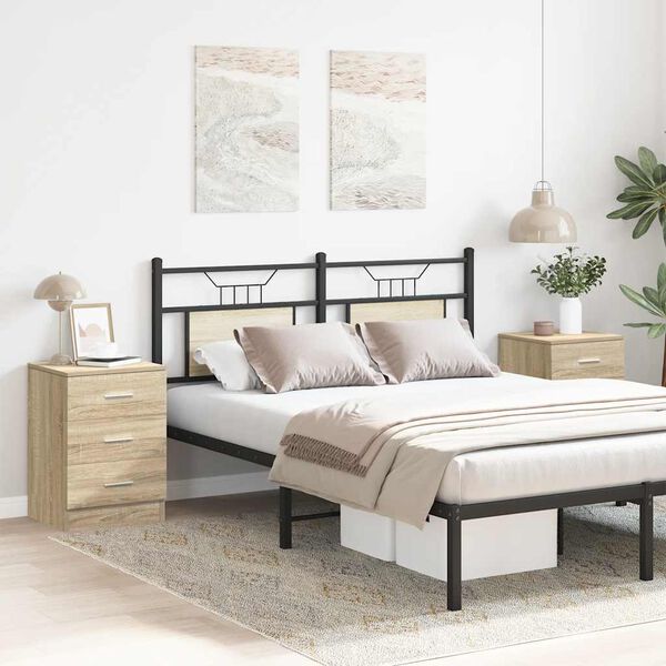 vidaXL Noćni ormarići 2 kom boja hrasta 38x35x56 cm konstruirano drvo