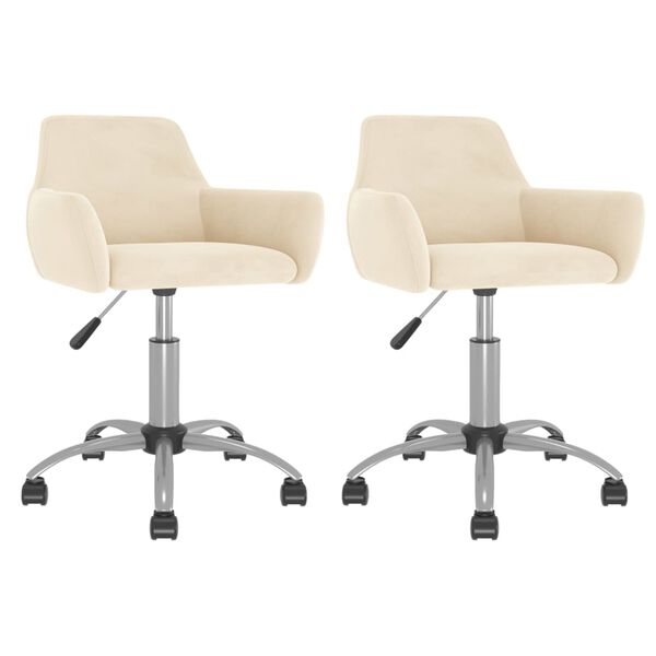 vidaXL Okretne blagovaonske stolice 2 kom krem bar&scaron;unaste
