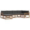 vidaXL Set vanjskih sofa s jastukom 6 pcs Prirodna i antracit
