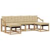 vidaXL Set vanjskih sofa s jastukom 6 pcs Bijela i bež