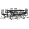 vidaXL 9-dijelni vrtni blagovaonski set od PVC ratana crni