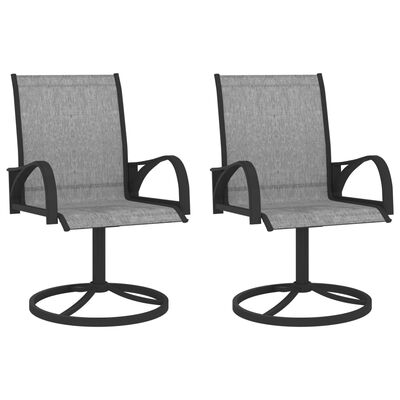 vidaXL Okretne vrtne stolice 2 kom od tekstilena i čelika sive