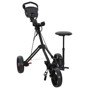 vidaXL Golf Trolej s sjedi&scaron;tem Crna 95 x 69 x 114 cm Željezo