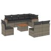 vidaXL 9-dijelni set vrtnih sofa od poliratana s jastucima sivi