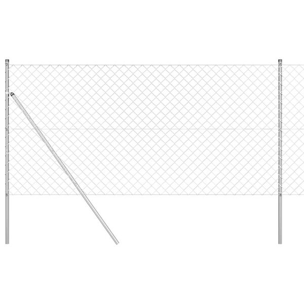 vidaXL Stup za ogradu Srebrno 10 x 1 m (60 x 60 mm mreža) Čelik