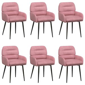 vidaXL Trpezarijske stolice 6 pcs Bar&scaron;un Ružičasta 59 x 59,5 x 90 cm
