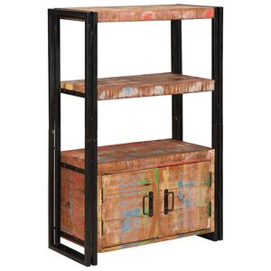 vidaXL Polica s Vrata Smeđa Čvrsto drvo reciklirano i metal