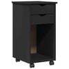 vidaXL Mobilni ormar 34 x 39 x 65,5 cm Masivna borovina Crna