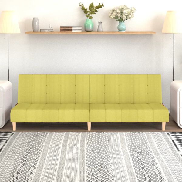 vidaXL Dvosjed na razvlačenje od tkanine zeleni