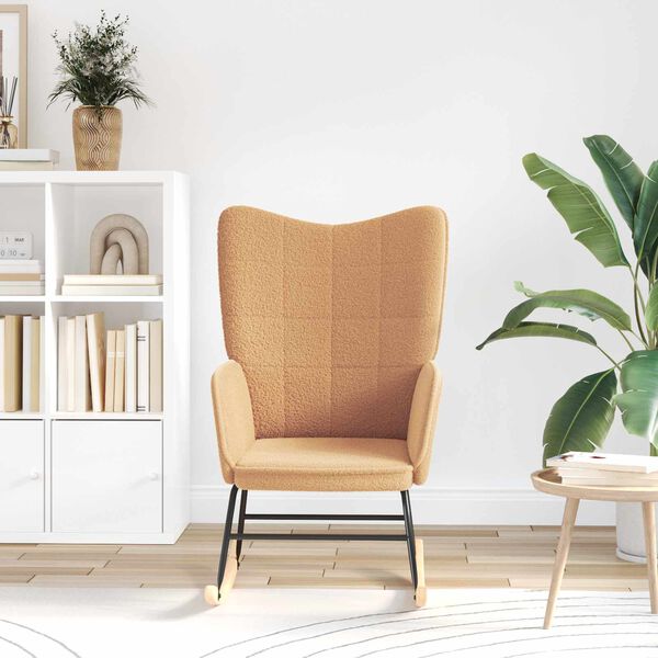 vidaXL Ljuljačka Bež Sherpa Tkanina