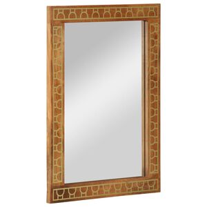 vidaXL Kupaonsko ogledalo 50 x 70 x 2,5 cm masivno drvo manga i staklo
