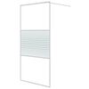 vidaXL Pregrada za tu&scaron; bijela 100 x 195 cm s prozirnim staklom ESG