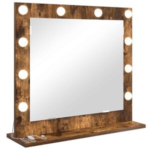 vidaXL Ogledalo za Toalet Dimljeni hrast 60 x 55 x 18 cm Pravokutni