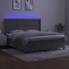 vidaXL Krevet box spring s madracem LED svjetlosivi 160x200 cm bar&scaron;un