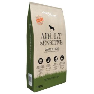 vidaXL Premium suha hrana za pse Adult Sensitive Lamb & Rice 15 kg