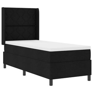 vidaXL LED Box Spring Krevet s madracem Crna 80 x 200 cm tkanina