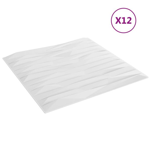 vidaXL Zidni paneli 12 kom bijeli 50 x 50 cm XPS 3 m&sup2; uzorak kamena