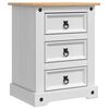 vidaXL Noćni ormarić Corona Bijelo 53 x 39 x 66 cm Čvrsto borovo drvo
