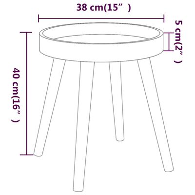 vidaXL Bočni stolić bijeli 38x38x40 cm konstruirano drvo i borovina