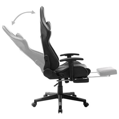 vidaXL Igraća stolica od umjetne kože s osloncem za noge crno-siva