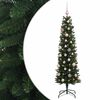 vidaXL Umjetno usko božićno drvce s kuglicom 120 cm 150 LED lampica