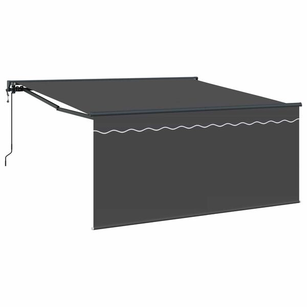 vidaXL Skrovita tenda Antracit 350 x 250 cm Poliester i aluminij