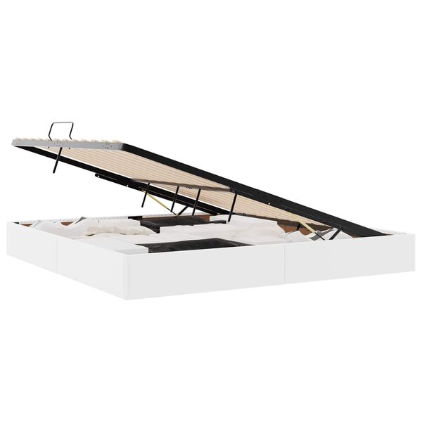 vidaXL Krevet s od storage Čista bijela 200 x 200 cm Umjetna koža