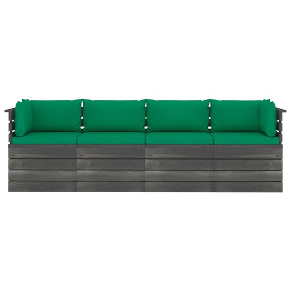 vidaXL Vrtni četverosjed od paleta od masivne borovine s jastucima