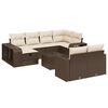 vidaXL 11-dijelni set vrtnih sofa od poliratana s jastucima smeđi