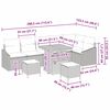 vidaXL Sjedeća garnitura za vrt s jastukom 9 pcs Siva Poli ratan