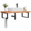 vidaXL Zidna polica za umivaonik od čelika i masivne bukovine