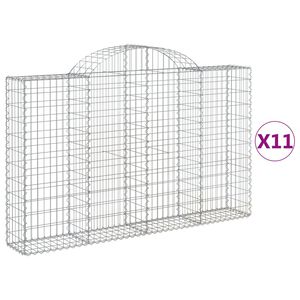 vidaXL Lučne gabionske ko&scaron;are 11kom 200x30x120/140cm pocinčano željezo