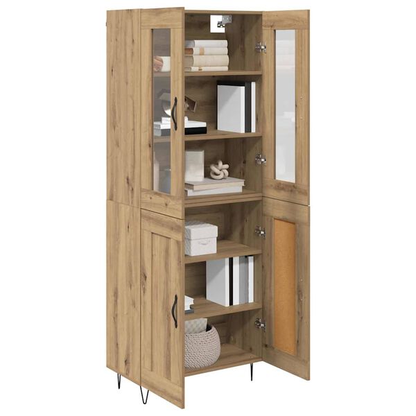 vidaXL Highboard Umjetnički hrast 69,5 x 34 x 90 cm Konstruirano drvo