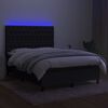 vidaXL Krevet box spring s madracem LED crni 140x200 cm od tkanine