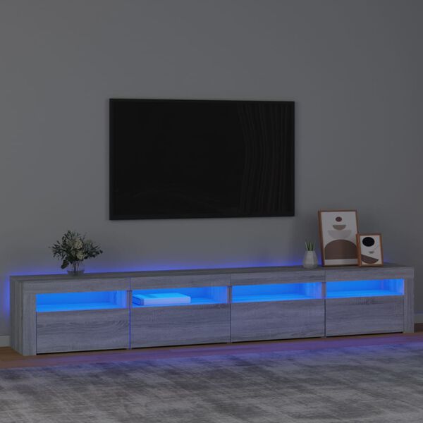 vidaXL TV ormarić s LED svjetlima boja hrasta sonome 240x35x40 cm