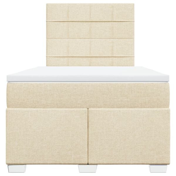 vidaXL Krevet s oprugama i madracem krem 120 x 200 cm od tkanine