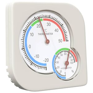 vidaXL Termo higrometar Bijelo 7,5 x 7,5 x 1,2 cm ABS