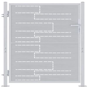 vidaXL Vrtna vrata Srebrno 85 x 97 cm Nehrđajući čelik