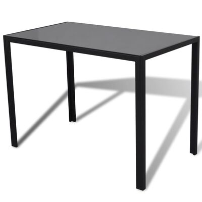 vidaXL 5-dijelni blagovaonski set sa stolom crni