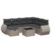 vidaXL 8-dijelni set vrtnih sofa od poliratana s jastucima sivi