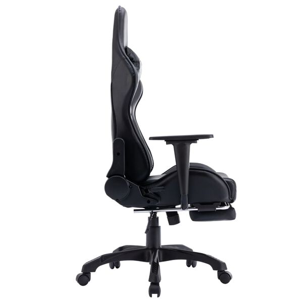 vidaXL Igraća stolica s osloncem za noge crna od umjetne kože