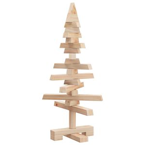 vidaXL | Drveno božićno drvce | s stalakom prirodna 60 cm Masivna borovina