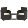 vidaXL 3-dijelni set vanjskih sofa od poliratana s jastucima crni