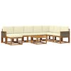 vidaXL Set vanjskih sofa 9 pcs Prirodna i krem Čvrsto drvo akacije